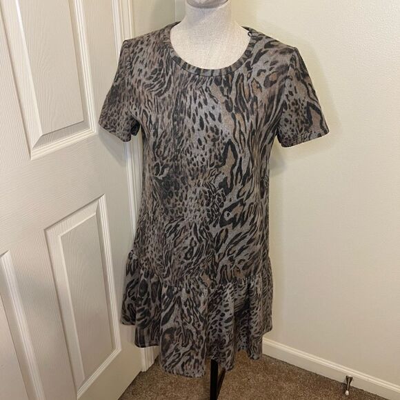 Zara Animal Print Fleece Dress. Size M. Great Condition - Picture 1 of 5